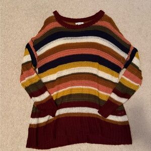 FAVLUX Multicolor Striped Women's Sweater